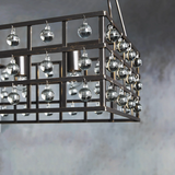 Moder Cage Crystal Rectangular Chandelier