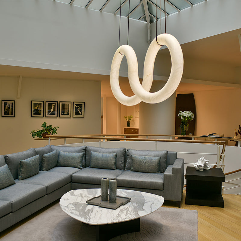 Ethereal Alabaster Chandelier For Living Room