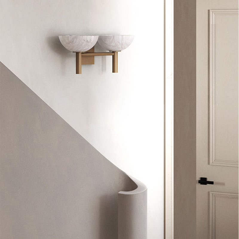 Melange 2 Lights Alabaster Wall Sconce