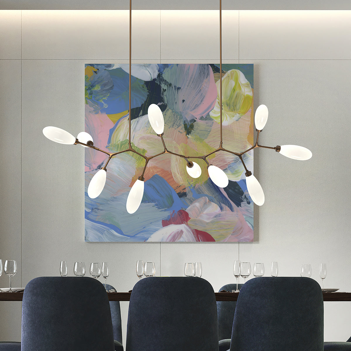 Art Glass Fiori Modern Chandelier