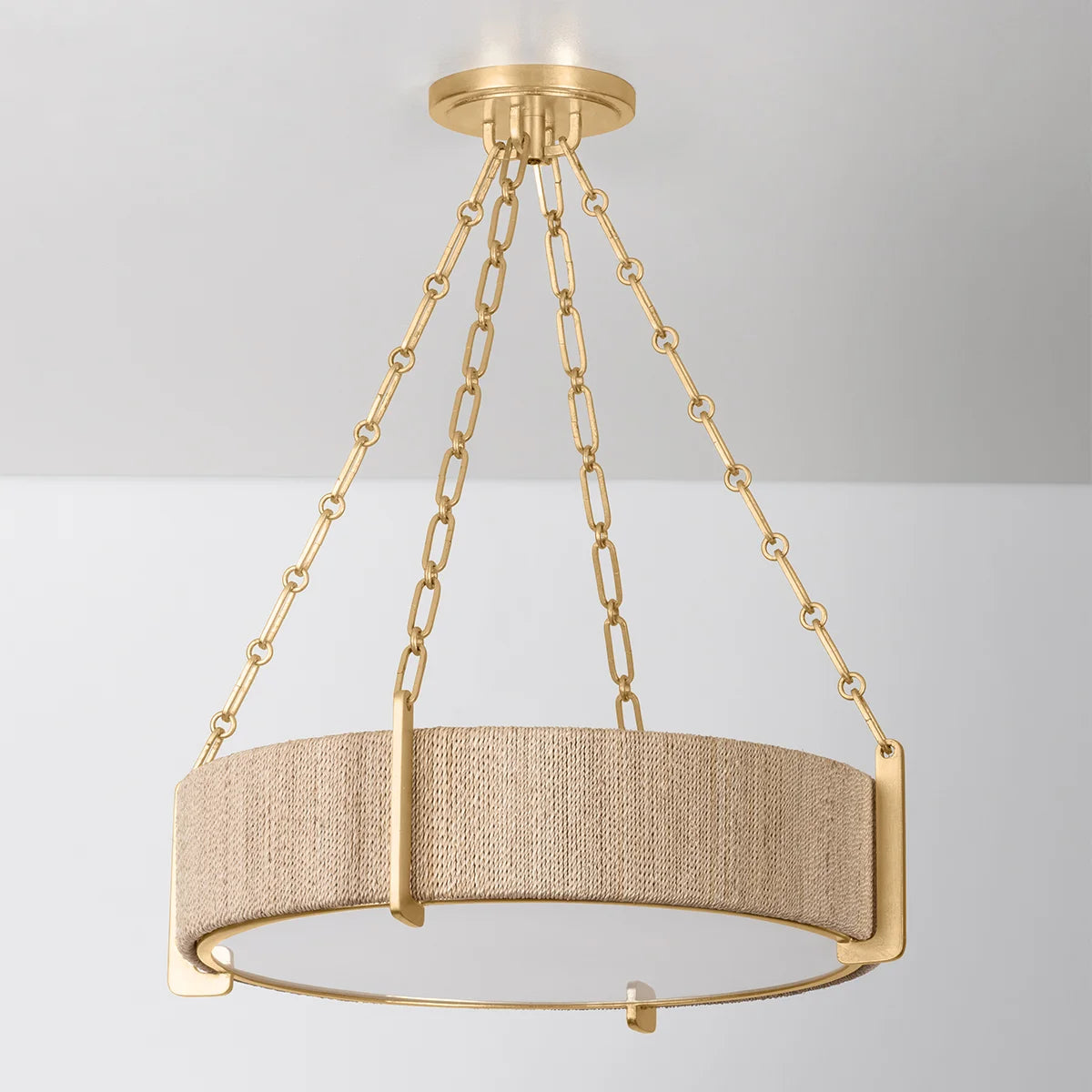 Quebec Abaca Rope Round Medium Chandelier