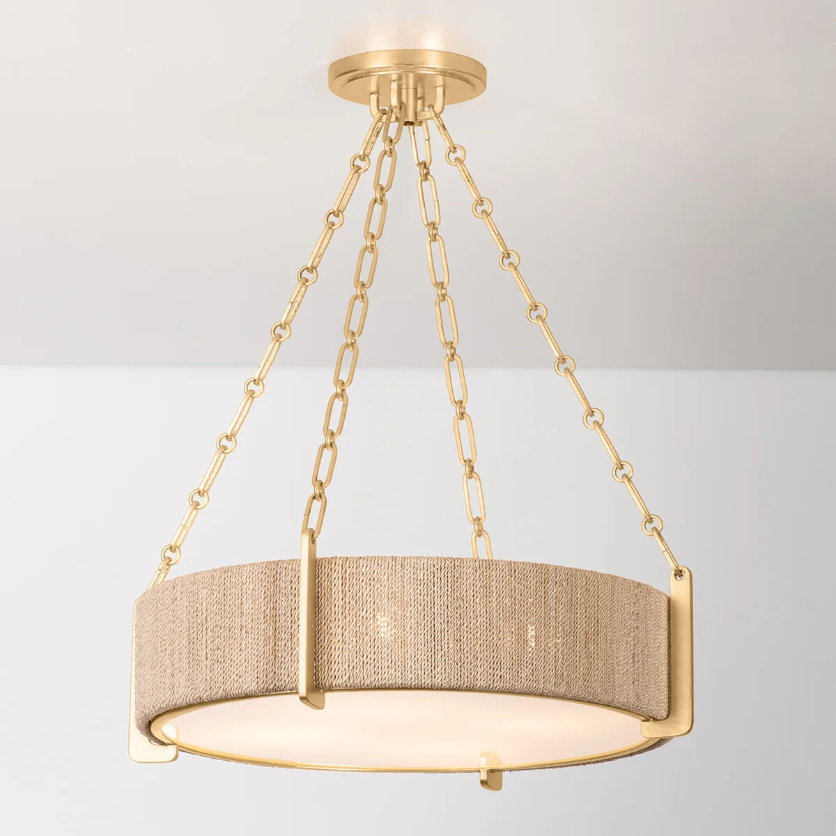 Quebec Abaca Rope Round Medium Chandelier