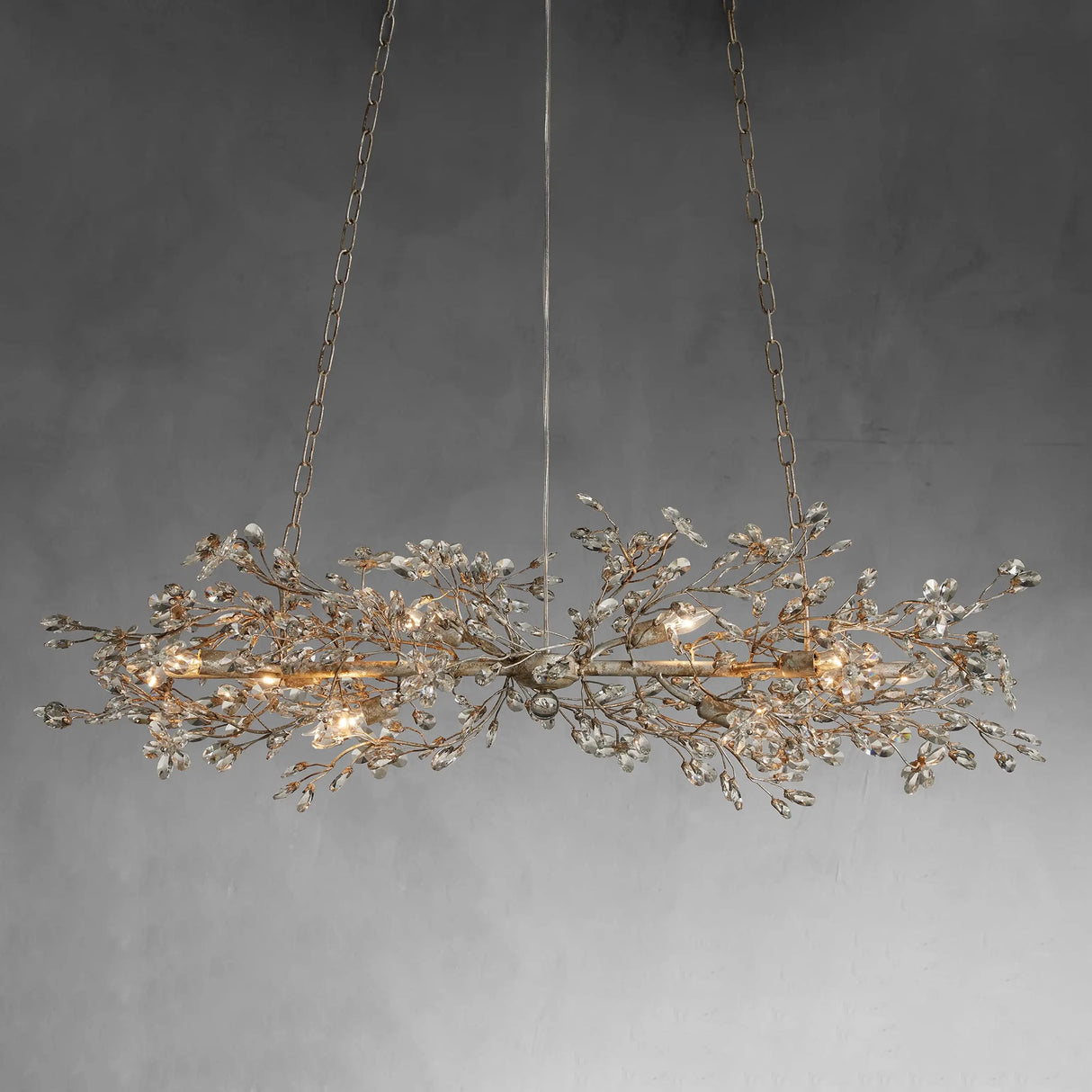 Crystal Flowers Fiore Linear Chandelier