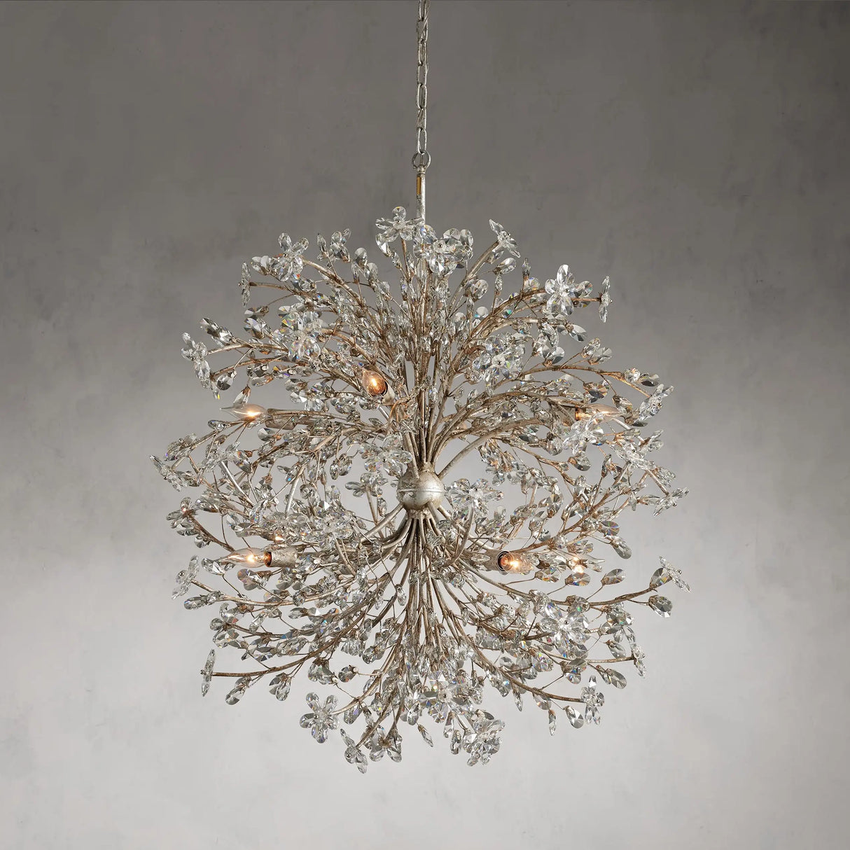 Crystal Flowers Fiore Round Chandelier 8 Light