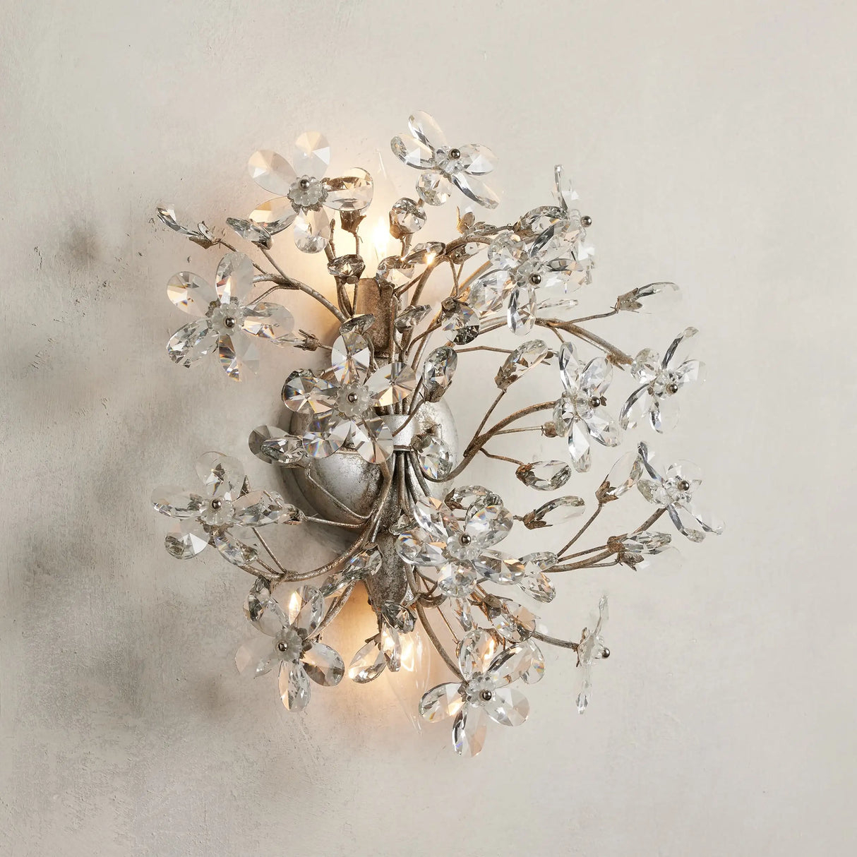 Crystal Flowers Fiore 2-Light Wall Sconce