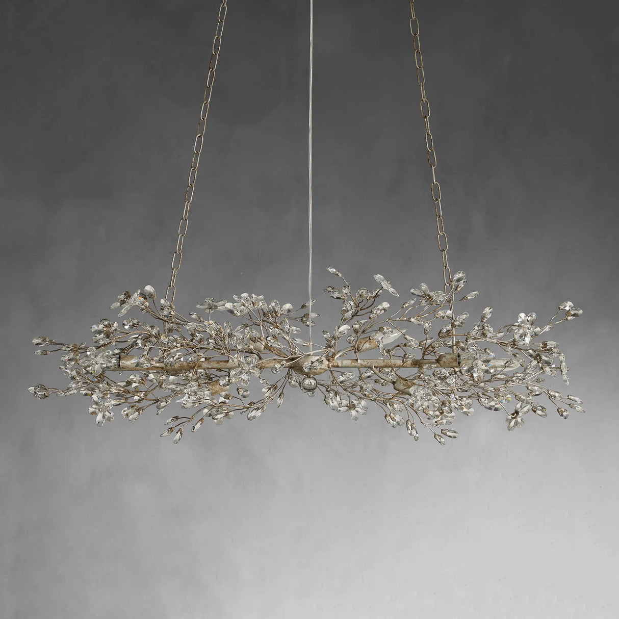 Crystal Flowers Fiore Linear Chandelier