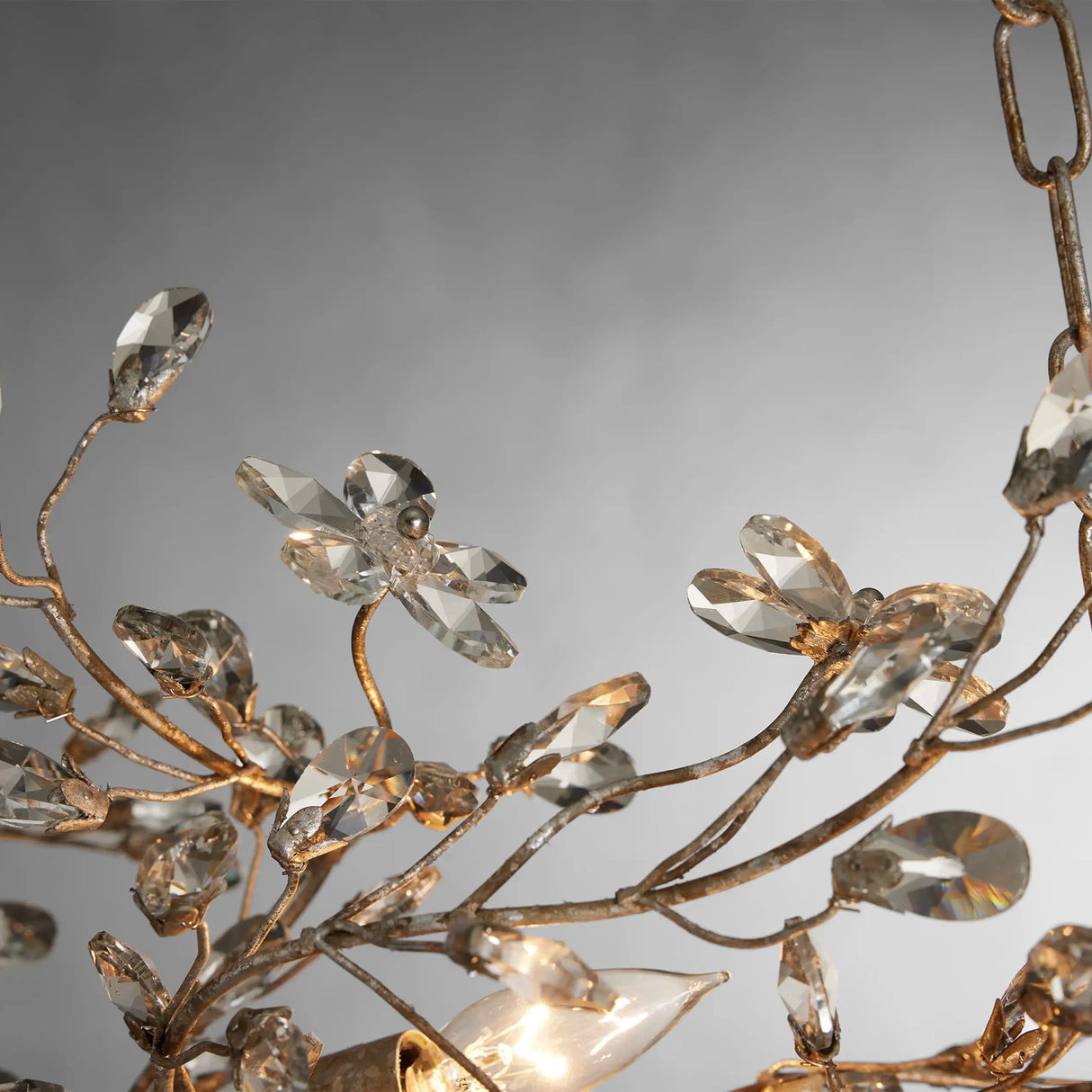 Crystal Flowers Fiore Linear Chandelier