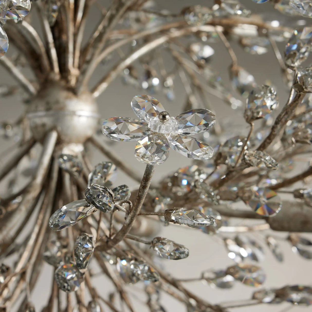 Crystal Flowers Fiore Round Chandelier 8 Light