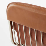 Rake Brown Leather Counter Stool