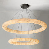 Alabaster Lisse 2 Tier Round Chandelier 61