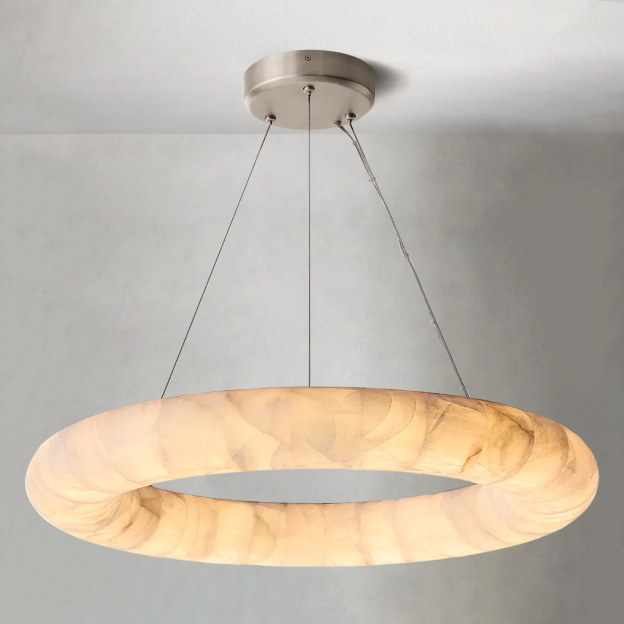 Alabaster Lisse Round Chandelier 30" 40" 60"