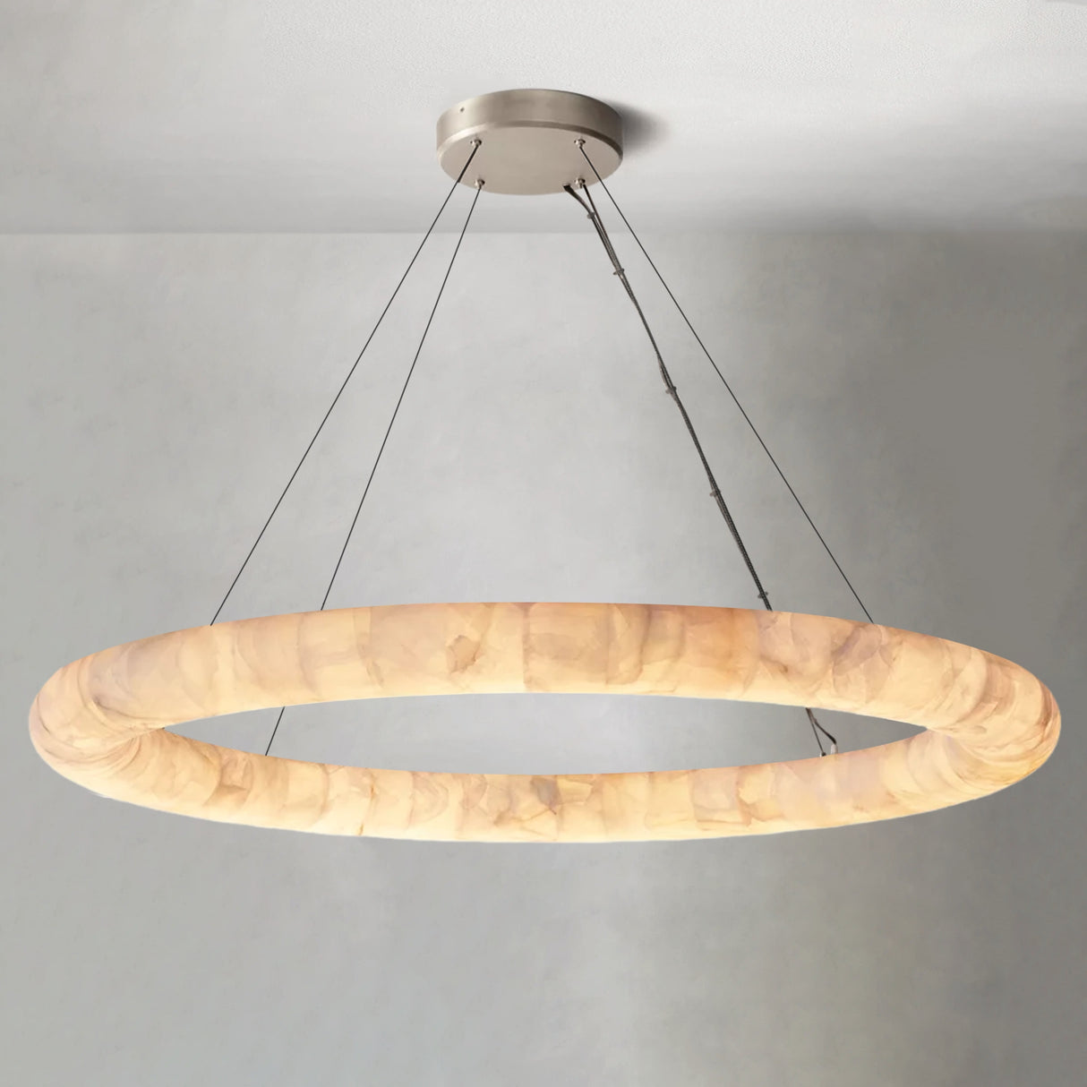 Alabaster Lisse Round Chandelier 30" 40" 60"