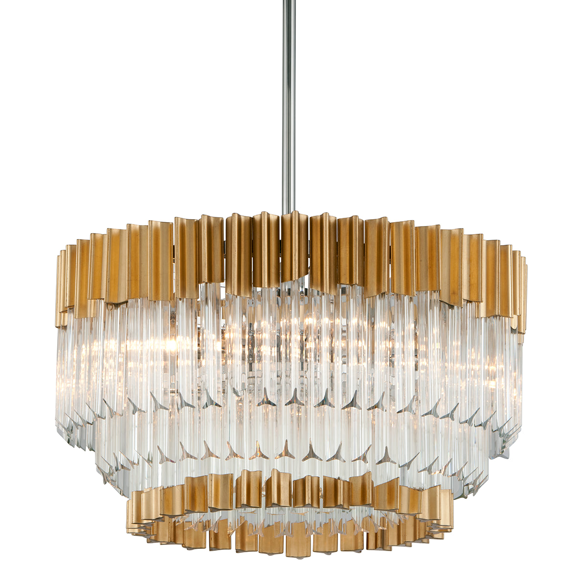 Charisma Crystal Rods Round 3-Tier Chandelier