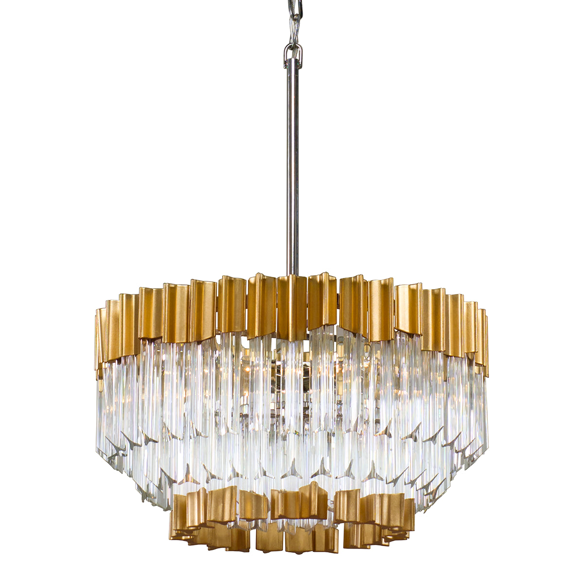 Charisma Crystal Rods Round 3-Tier Chandelier