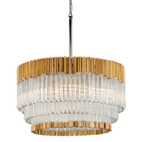 Charisma Crystal Rods Round 3-Tier Chandelier