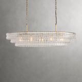 Art Glass Ghiaccio Oval Chandelier