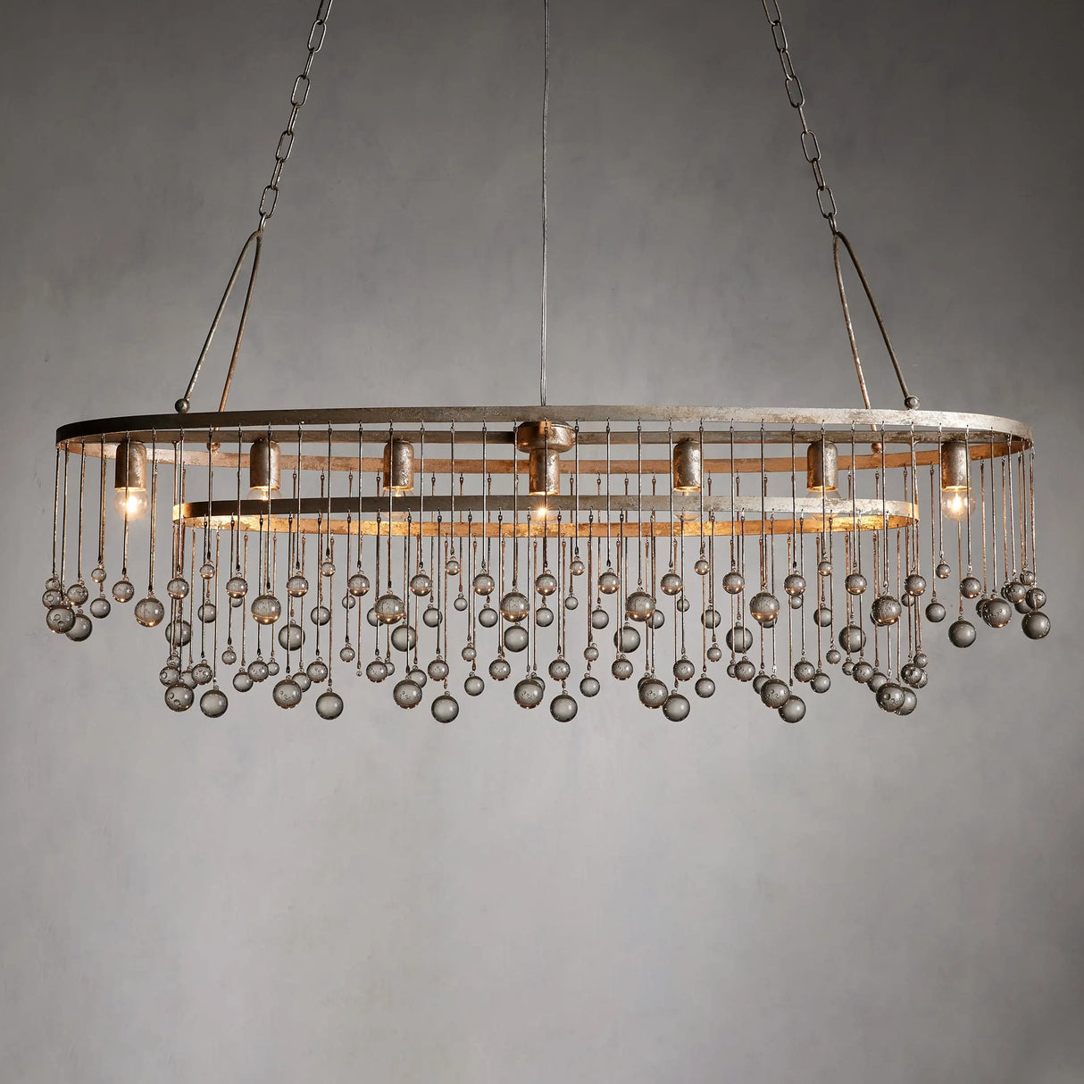 Modern Aubrey Oval Chandelier 7 Light