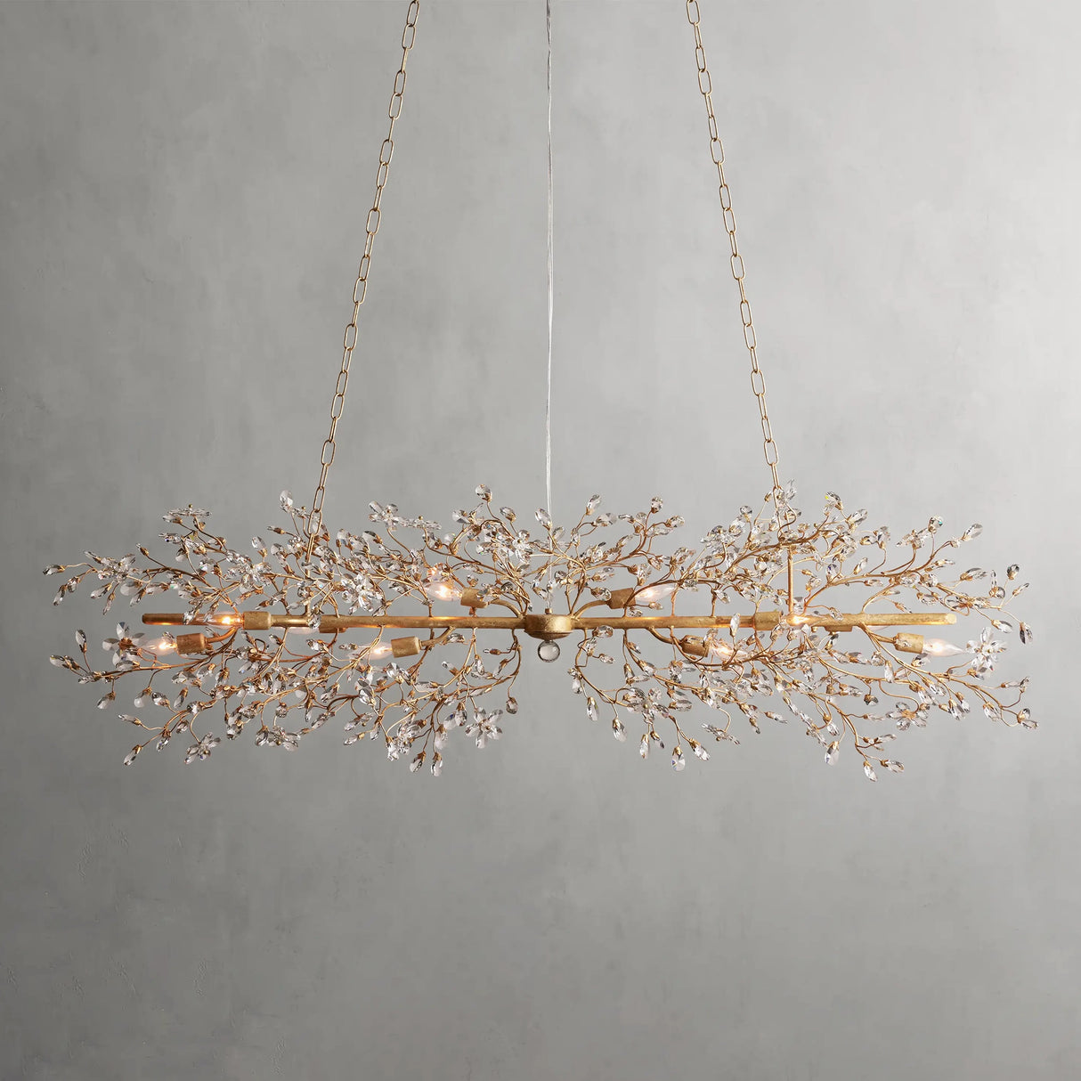 Crystal Flowers Fiore Linear Chandelier