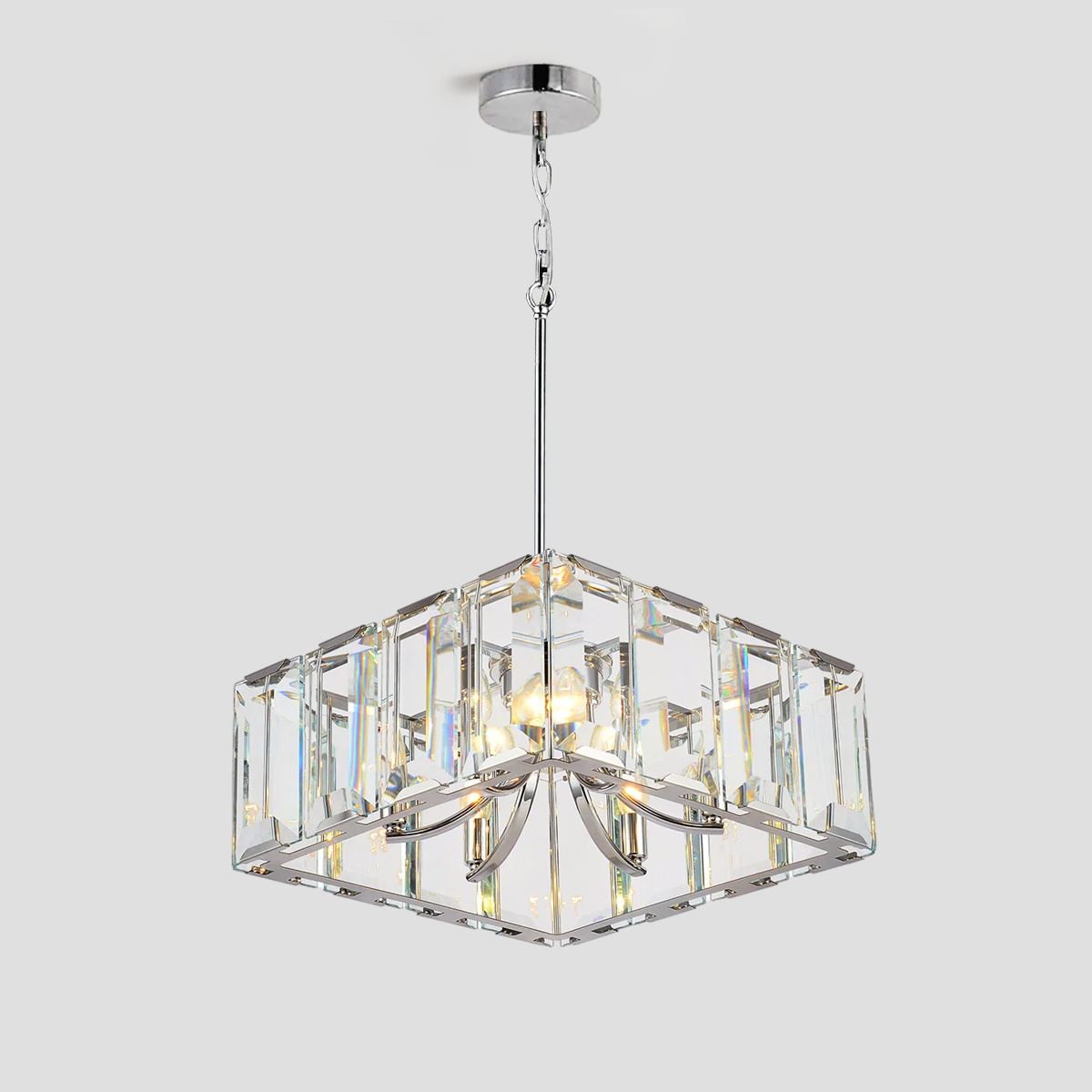 Harlow Crystal Square Chandelier 24"