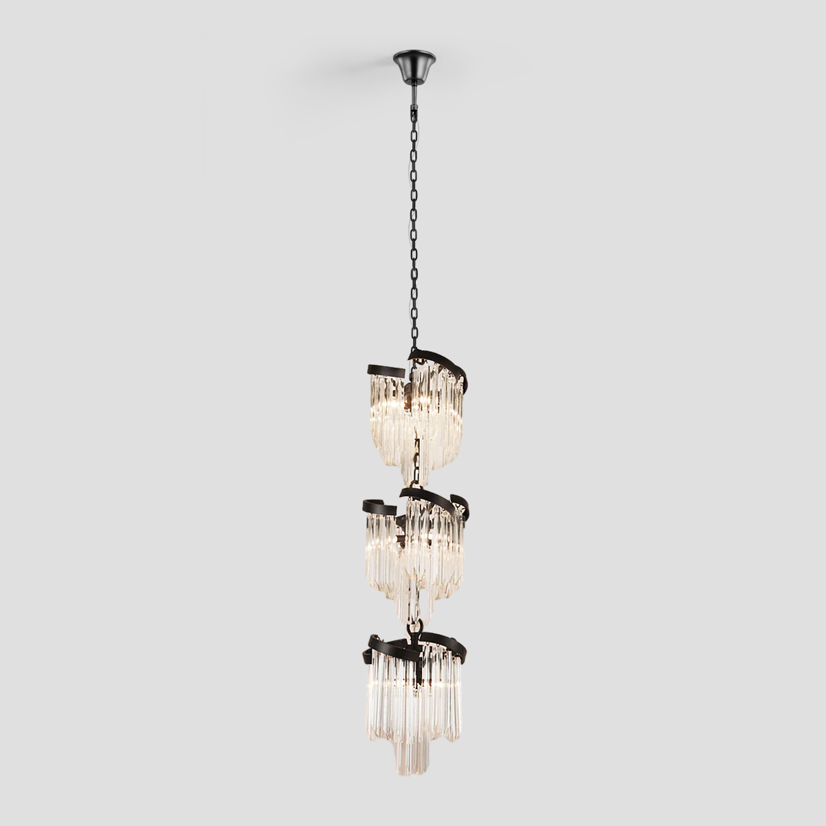 Twin Palms Crystal Round Multi-Tier Chandelier