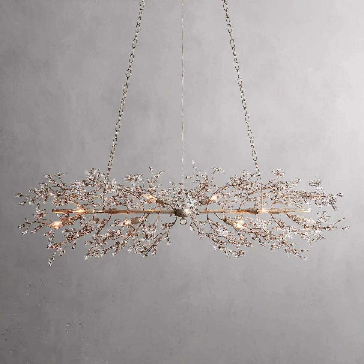 Crystal Flowers Fiore Linear Chandelier