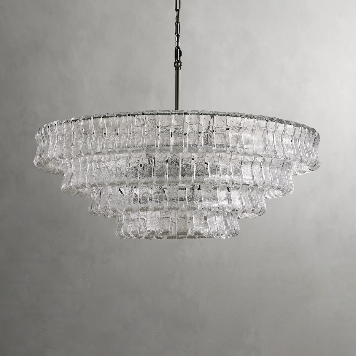 Art Glass Ghiaccio Round Chandelier 36" 48" 60"