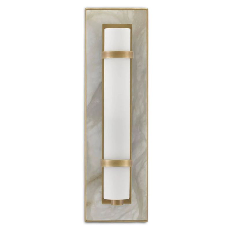 Alabaster Bruneau Brass Wall Sconce