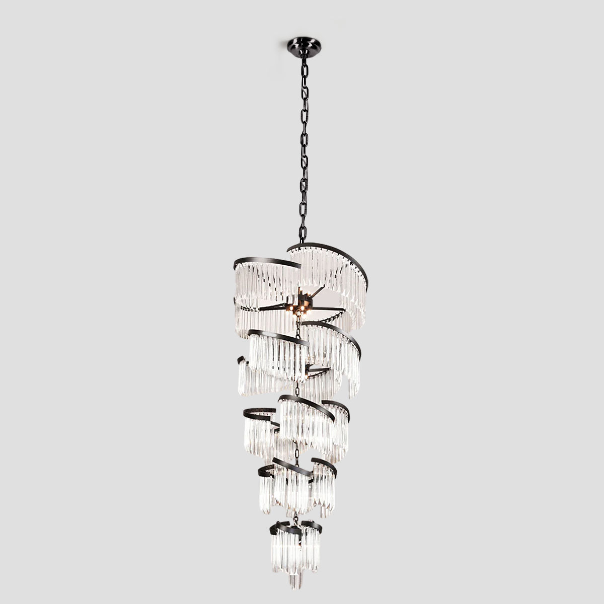 Twin Palms Crystal Round Multi-Tier Chandelier