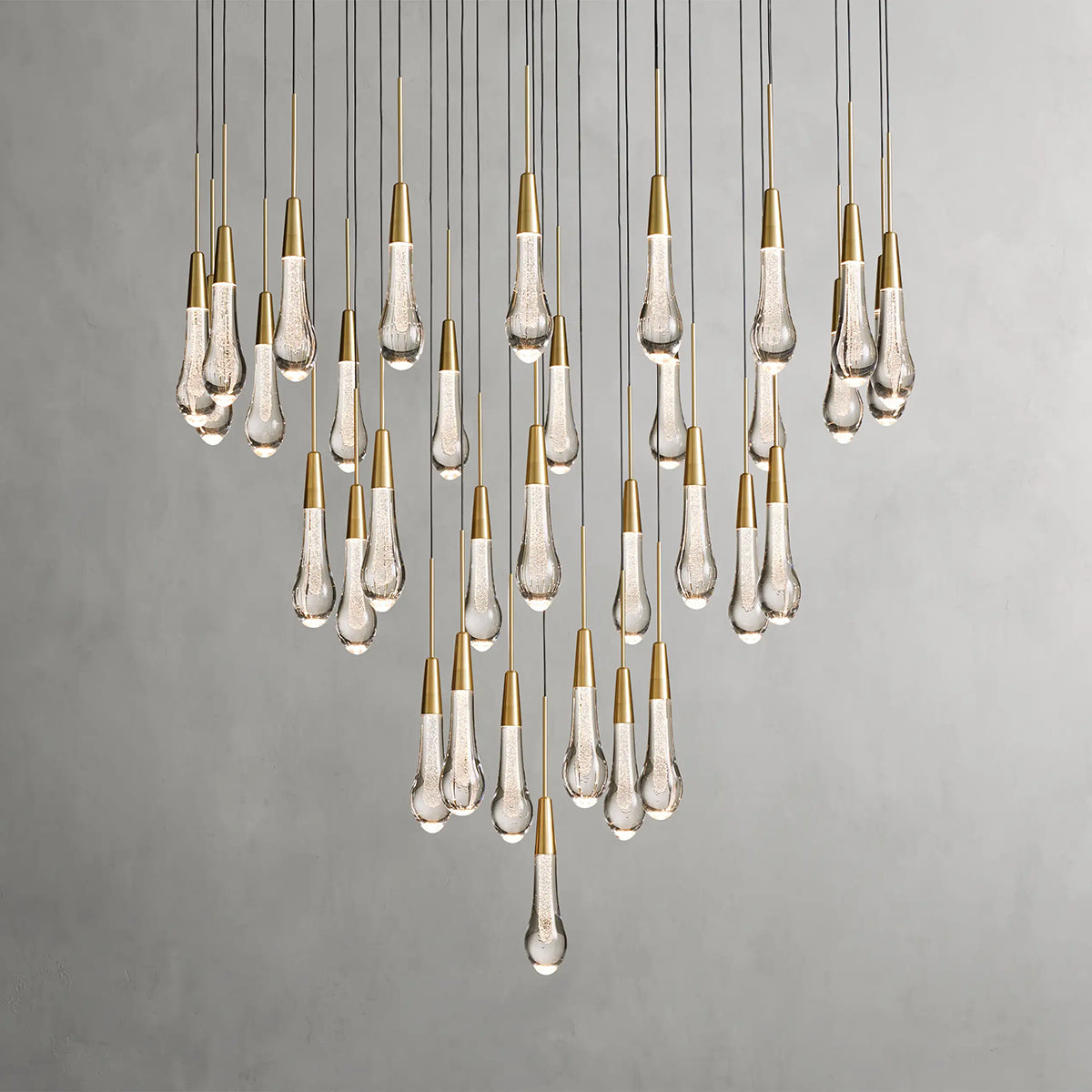 Rain Glass Soltaire Round Chandelier