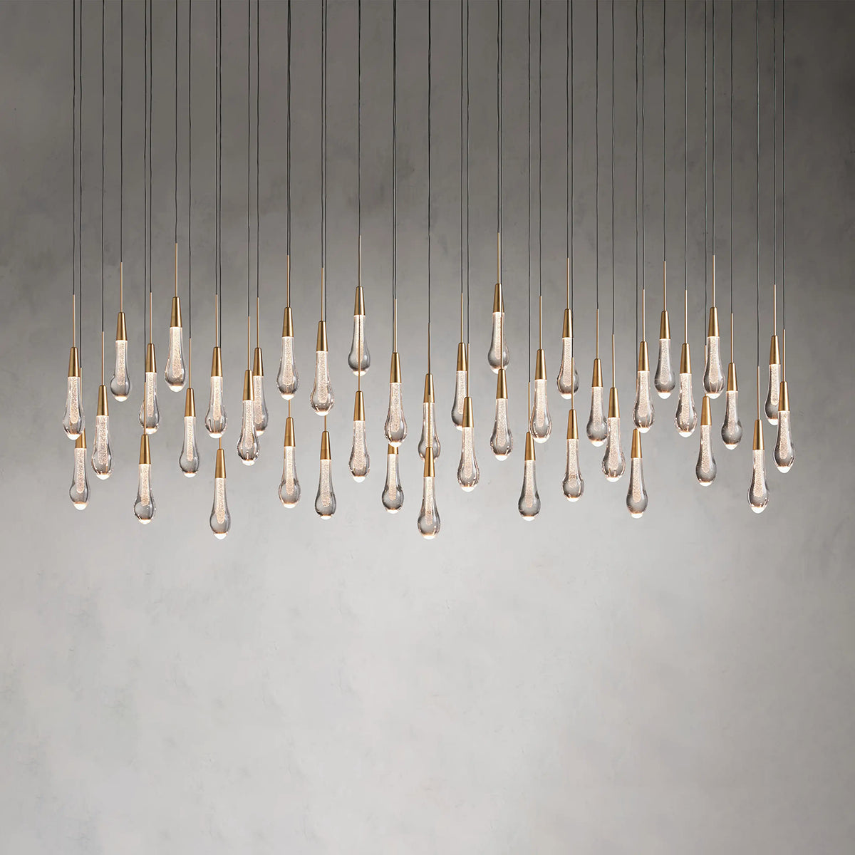 Rain Glass Soltaire Linear Chandelier