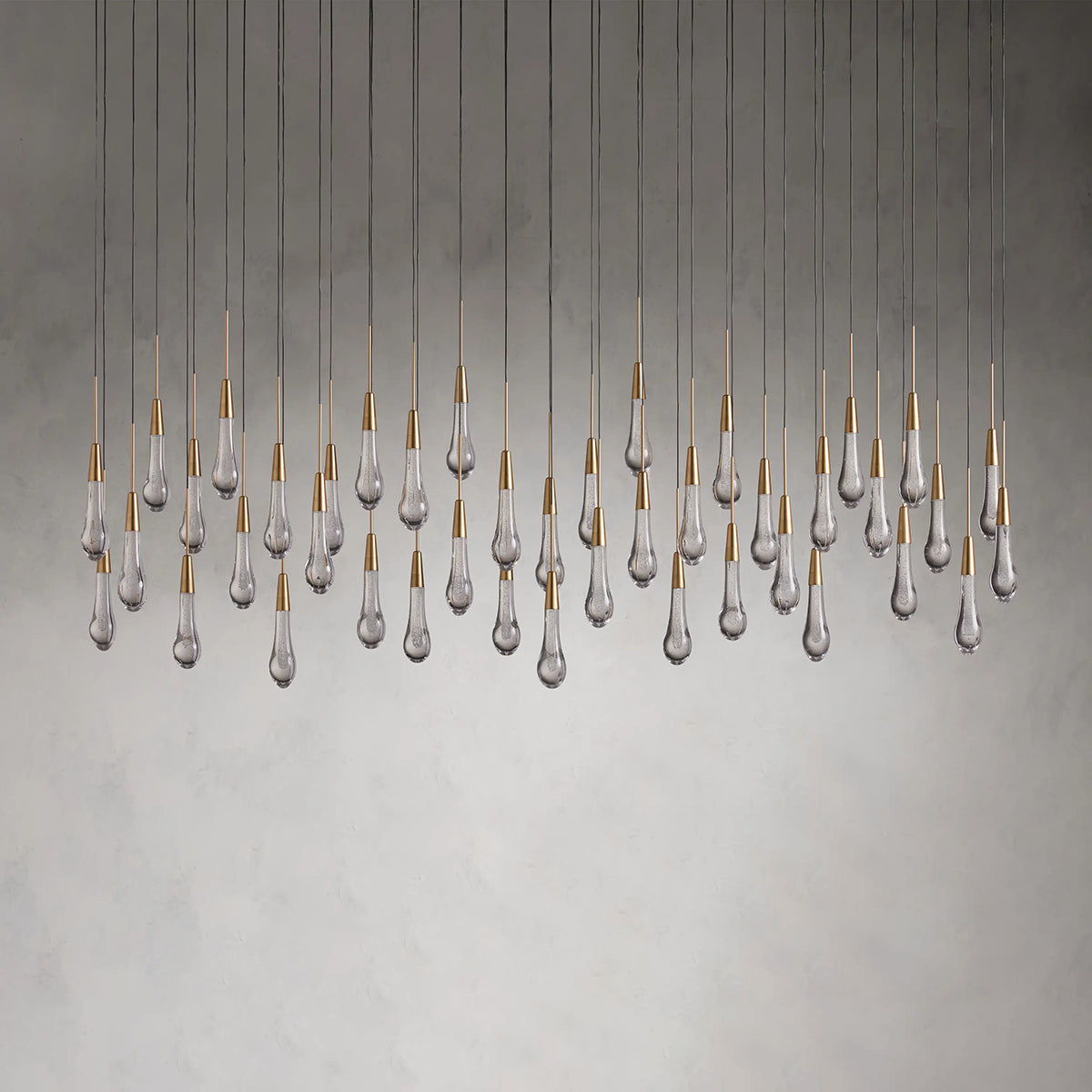 Rain Glass Soltaire Linear Chandelier