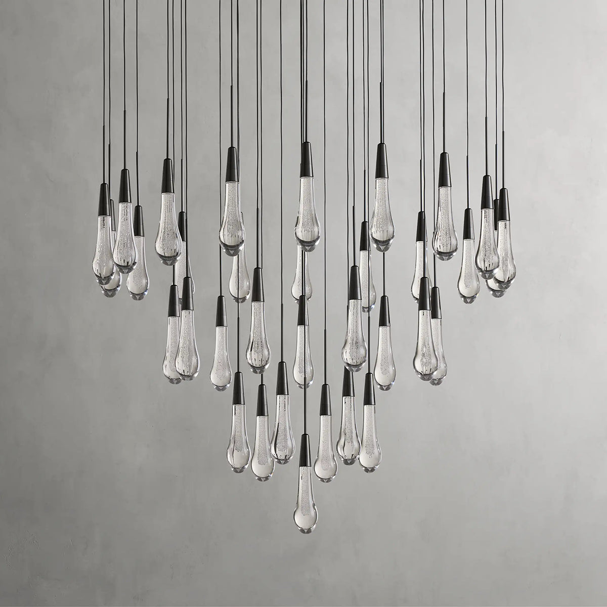 Rain Glass Soltaire Round Chandelier