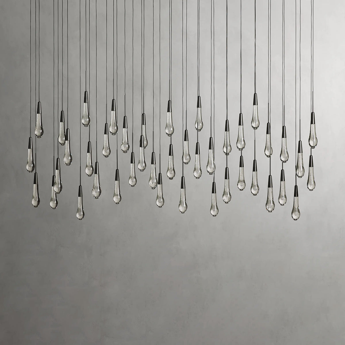 Rain Glass Soltaire Linear Chandelier