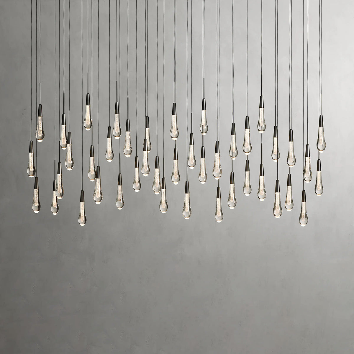 Rain Glass Soltaire Linear Chandelier