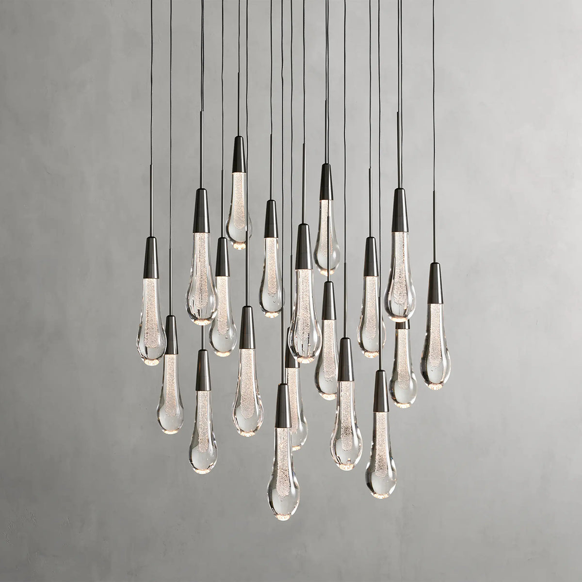 Rain Glass Soltaire Round Chandelier