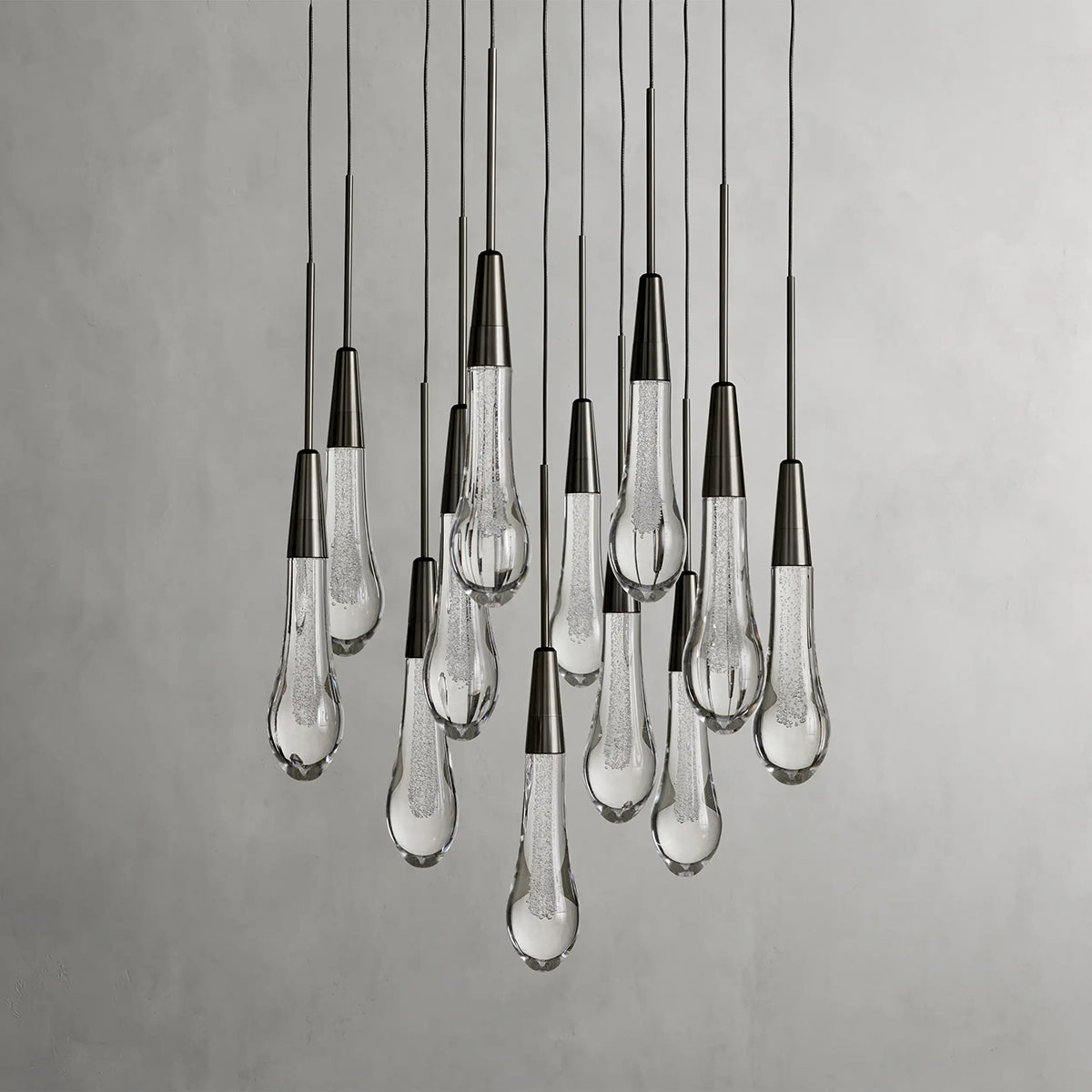 Rain Glass Soltaire Round Chandelier