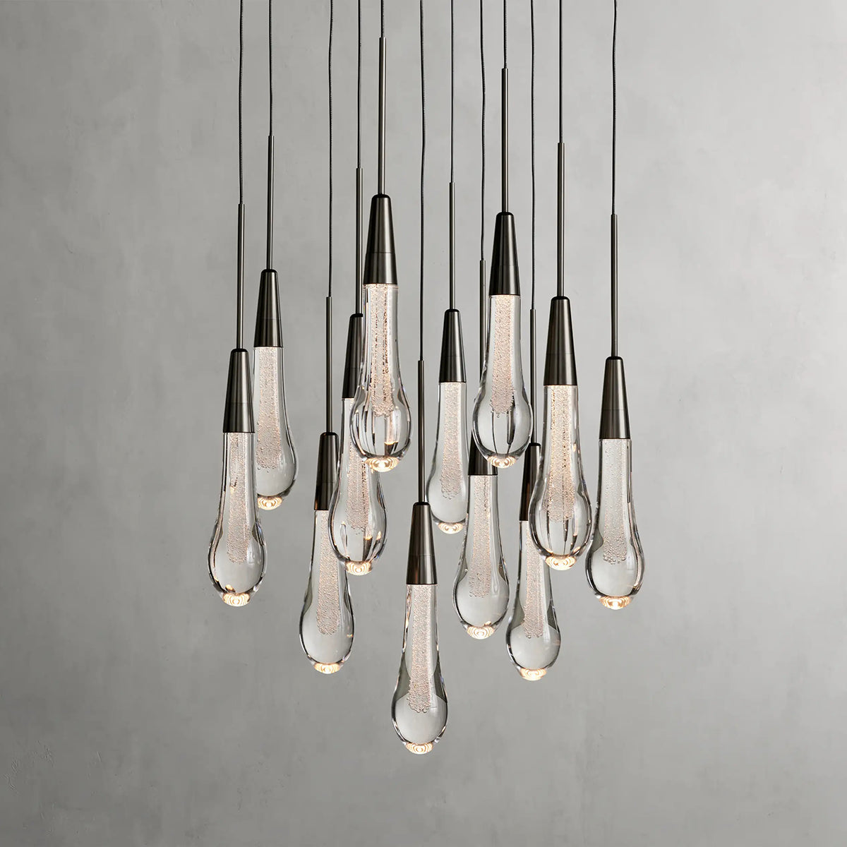 Rain Glass Soltaire Round Chandelier