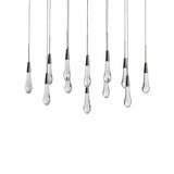 Rain Glass Soltaire 37" Linear Chandelier