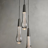 Rain Glass Soltaire 3-Light Pendant