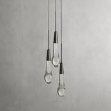 Rain Glass Soltaire 3-Light Pendant