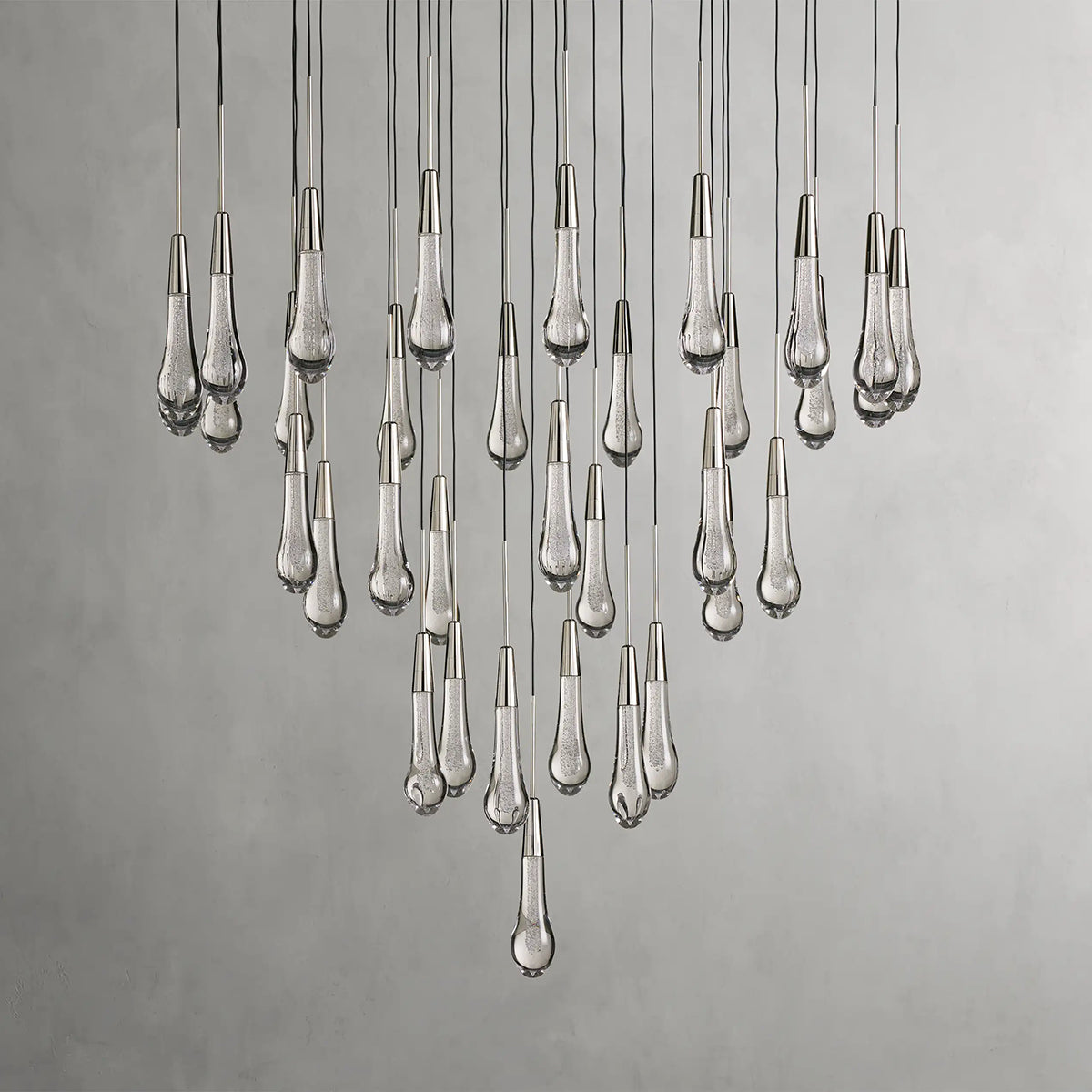 Rain Glass Soltaire Round Chandelier