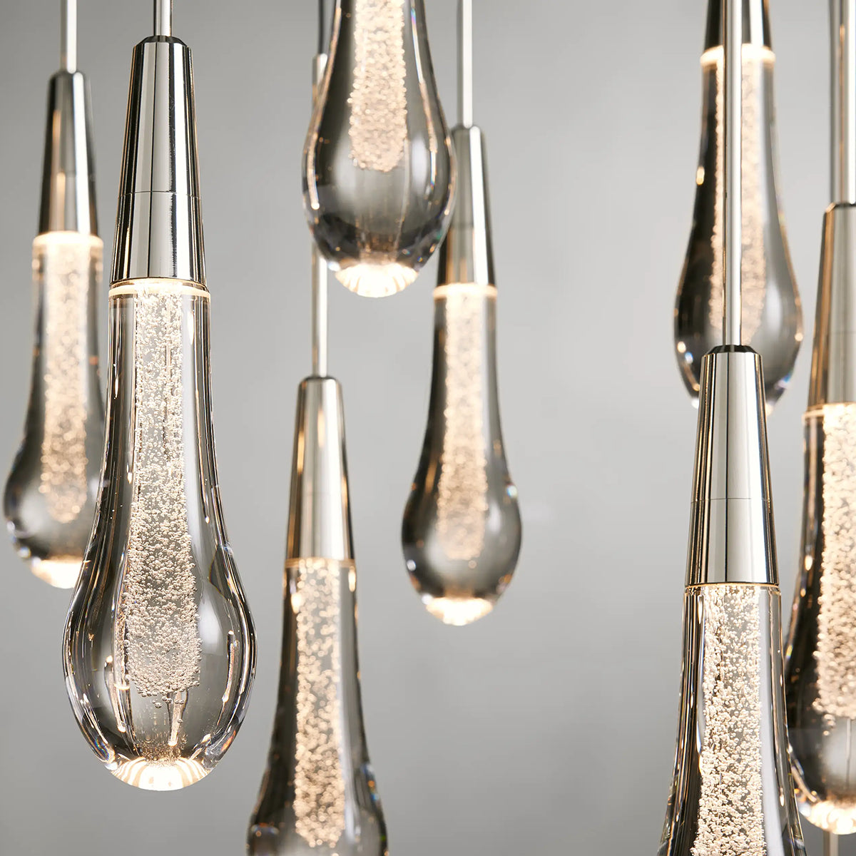 Rain Glass Soltaire Linear Chandelier