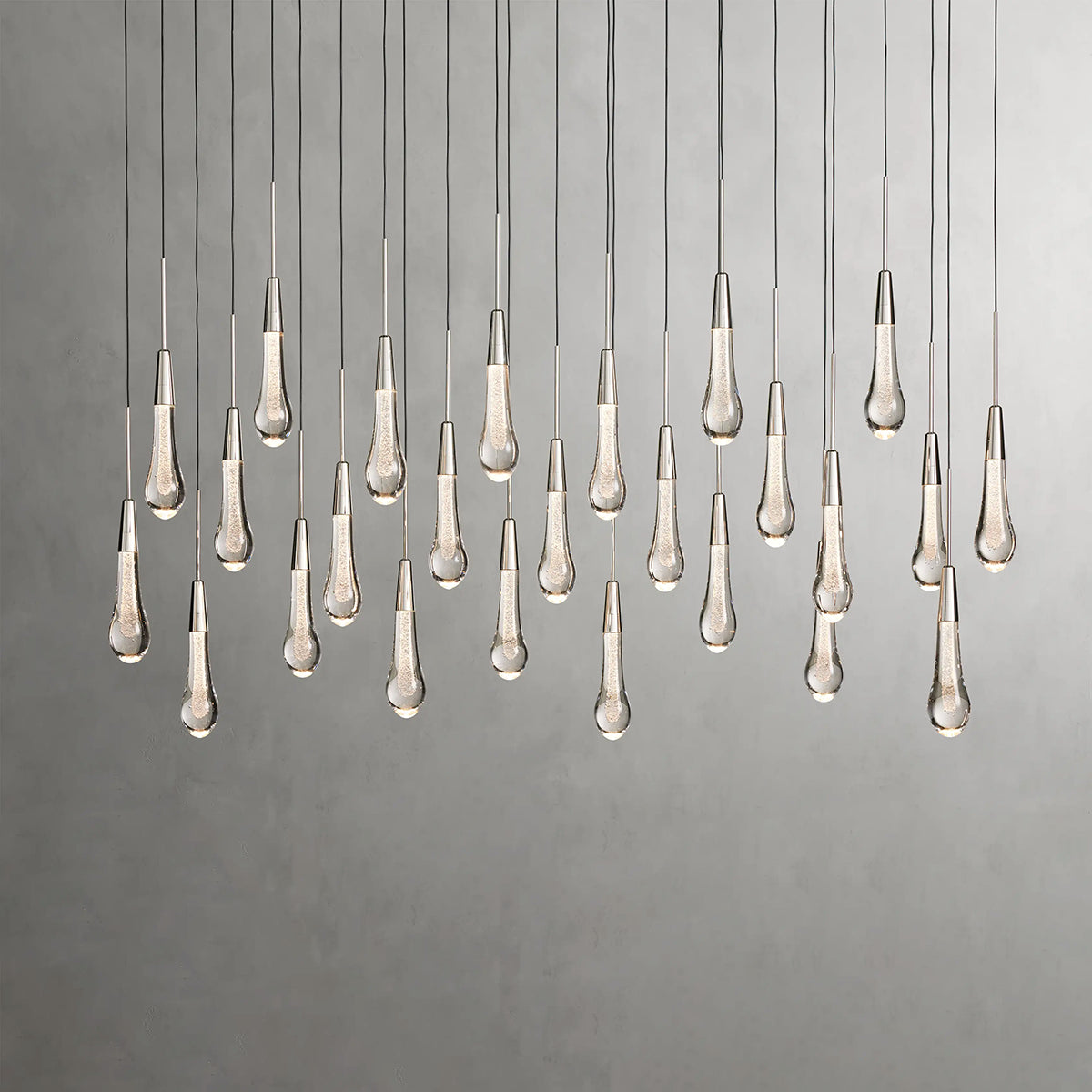 Rain Glass Soltaire Linear Chandelier