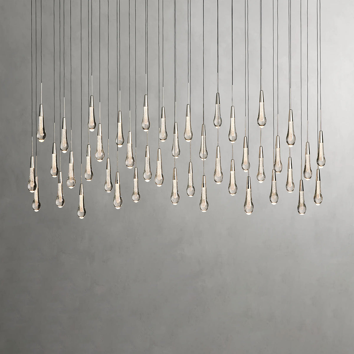 Rain Glass Soltaire Linear Chandelier