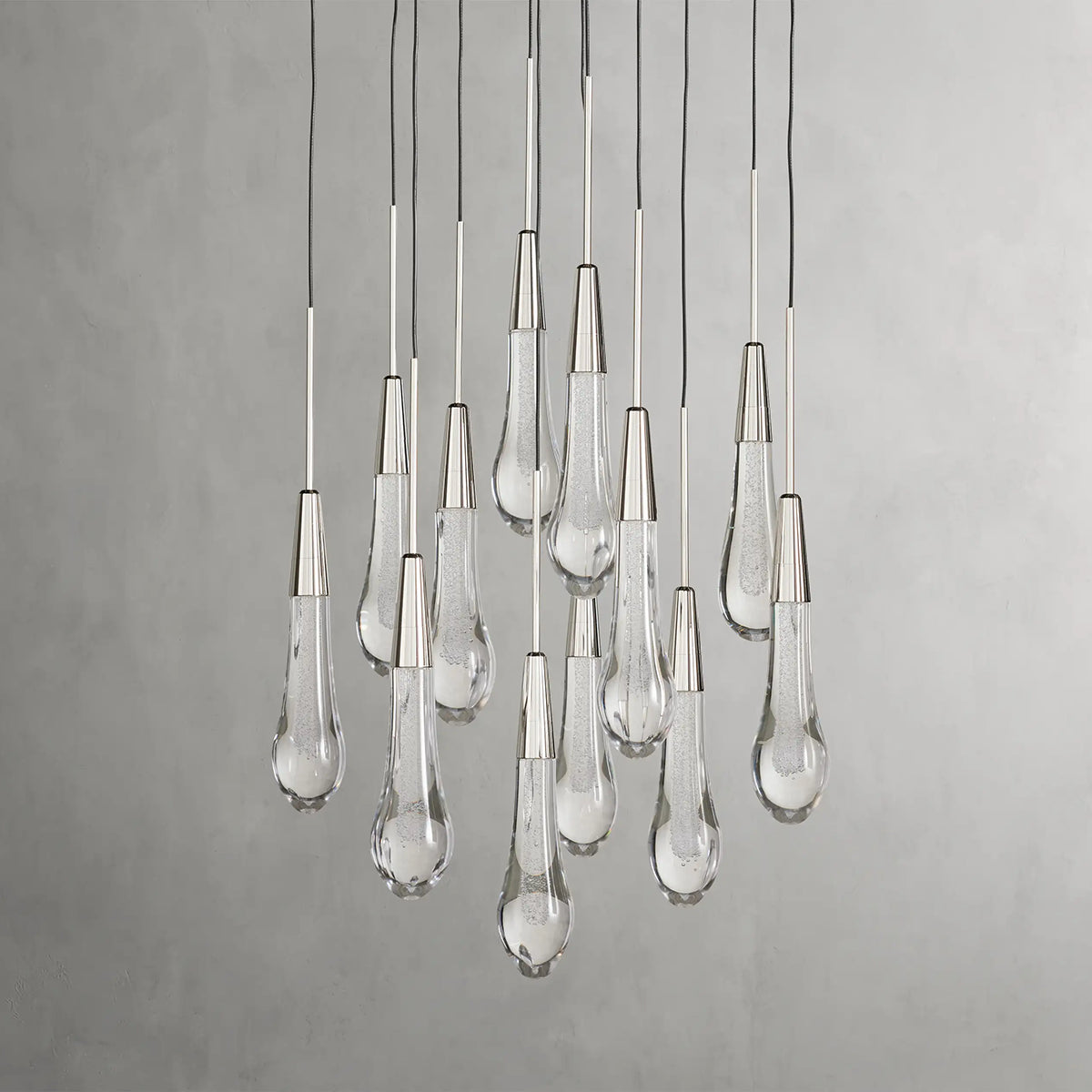 Rain Glass Soltaire Round Chandelier