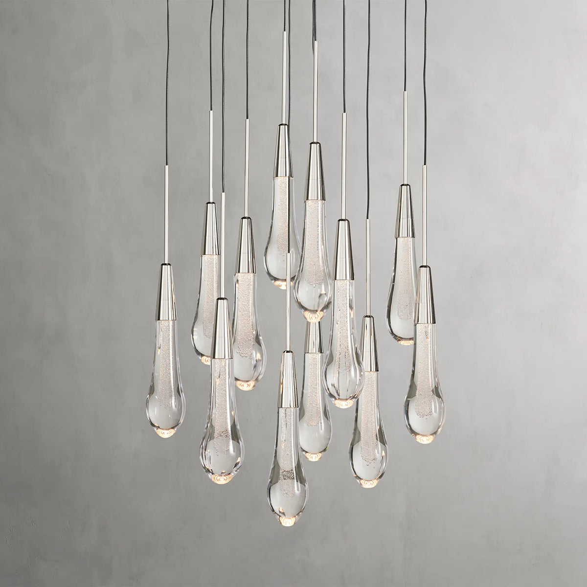 Rain Glass Soltaire Round Chandelier