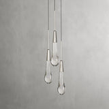 Rain Glass Soltaire 3-Light Pendant