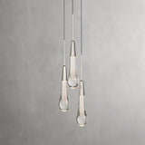 Rain Glass Soltaire 3-Light Pendant