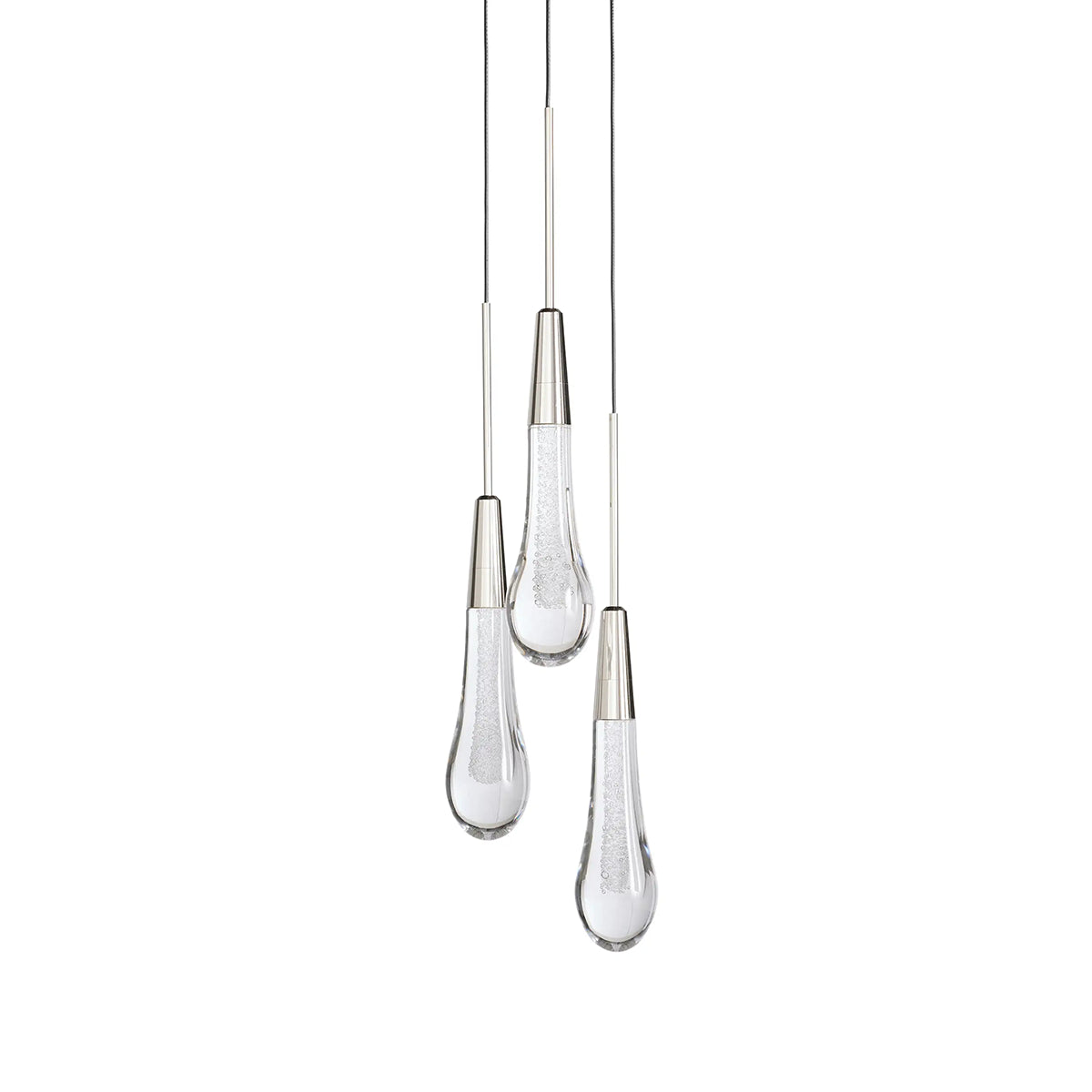 Rain Glass Soltaire 3-Light Pendant