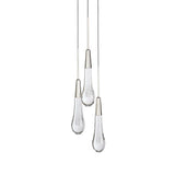 Rain Glass Soltaire 3-Light Pendant